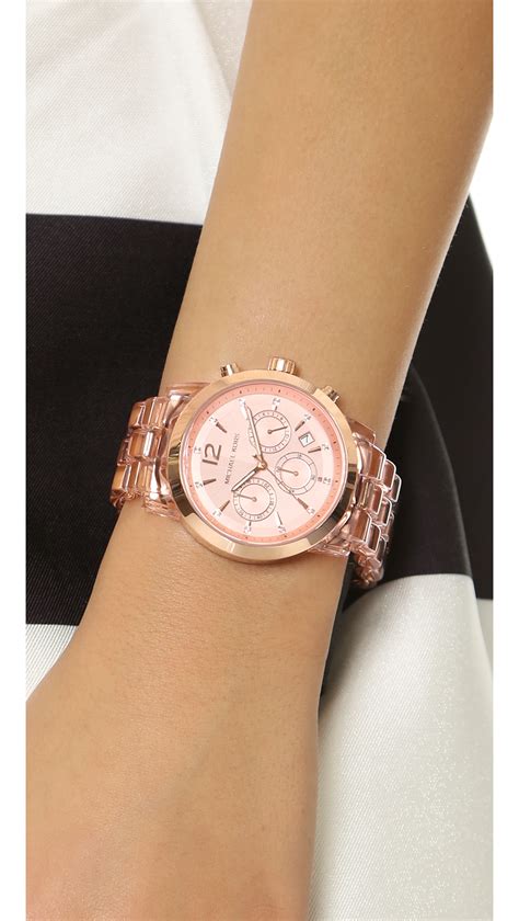 michael kors pink rose gold watch|rose gold mk watch men.